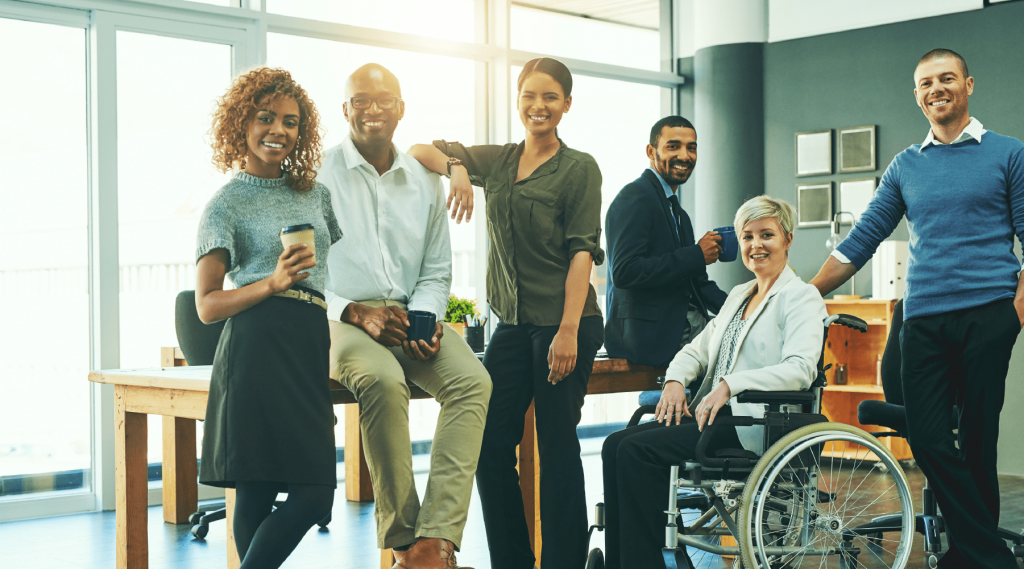 HR Professionals in the workplace disability inclusion diversity accepting everyone in the workplace happy employees environment