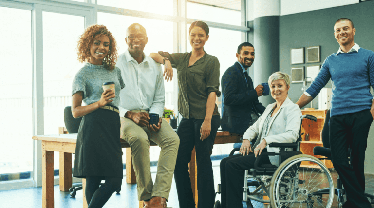 HR Professionals in the workplace disability inclusion diversity accepting everyone in the workplace happy employees environment