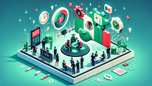 The cycle of the workplace and business with employees in the process