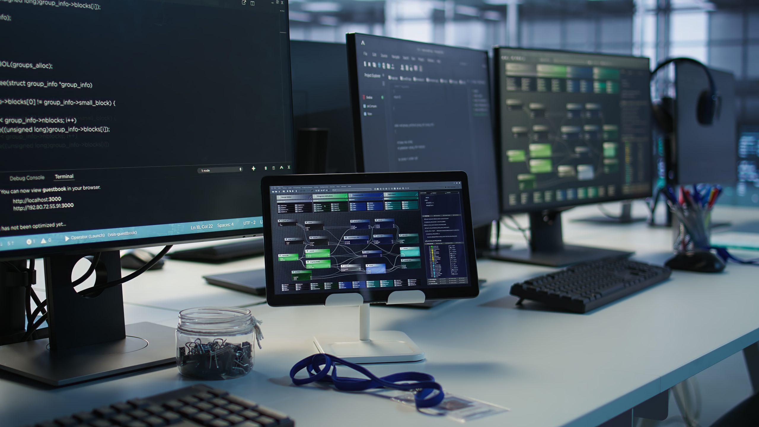 Equipment in data center workplace used for monitoring performance automation hr tech technology software AI tools