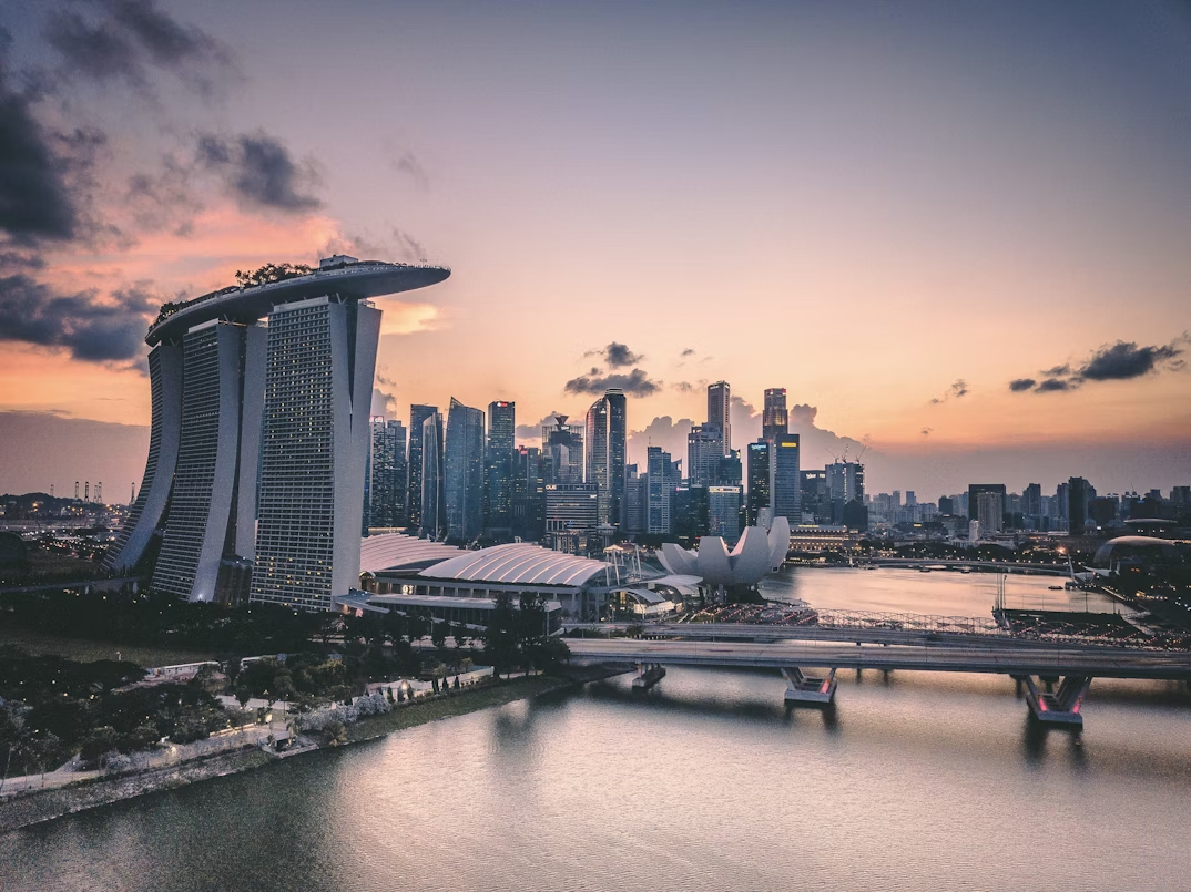 Singapore city view business buildings