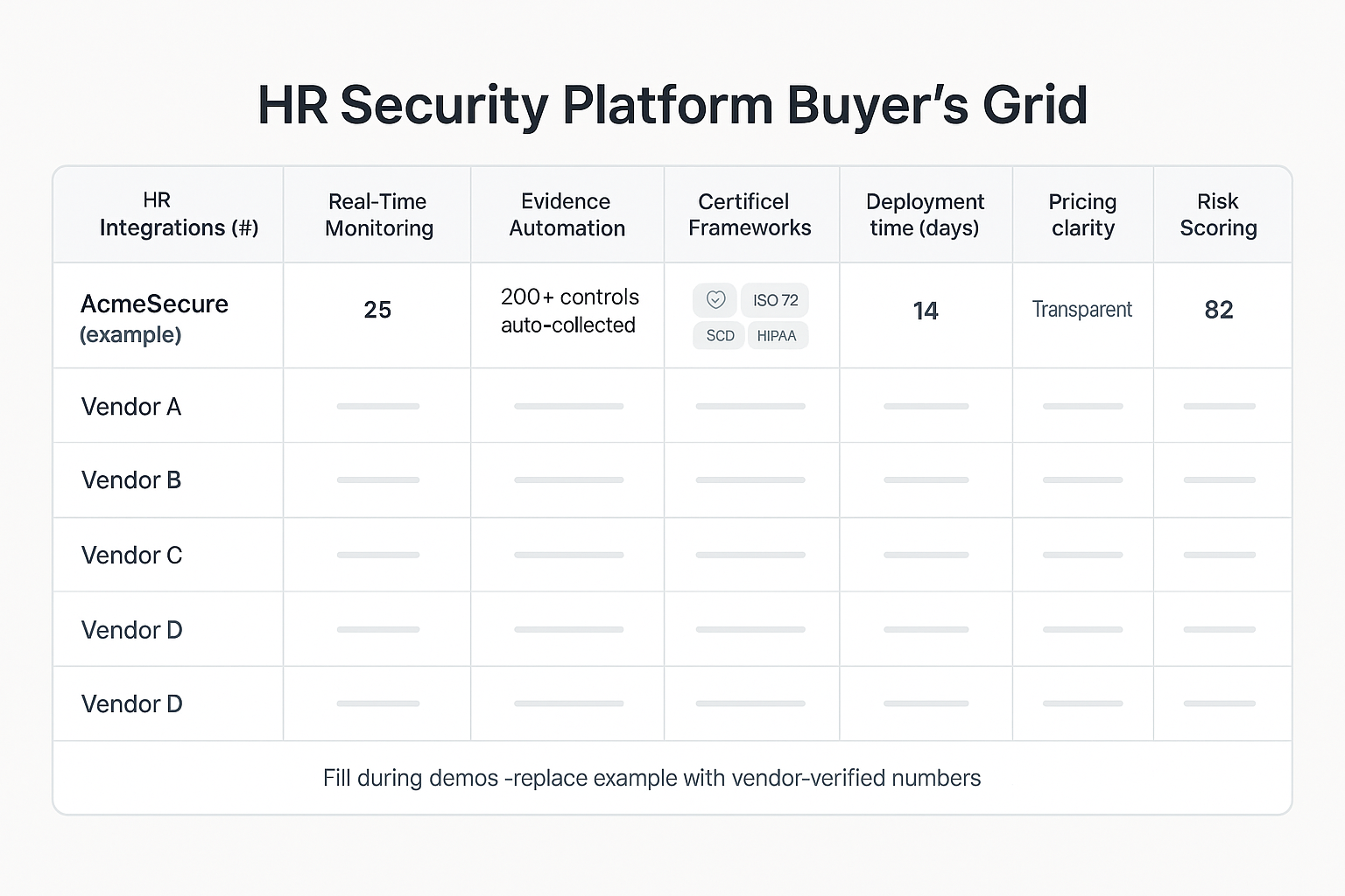 hr security platform buyer's grid