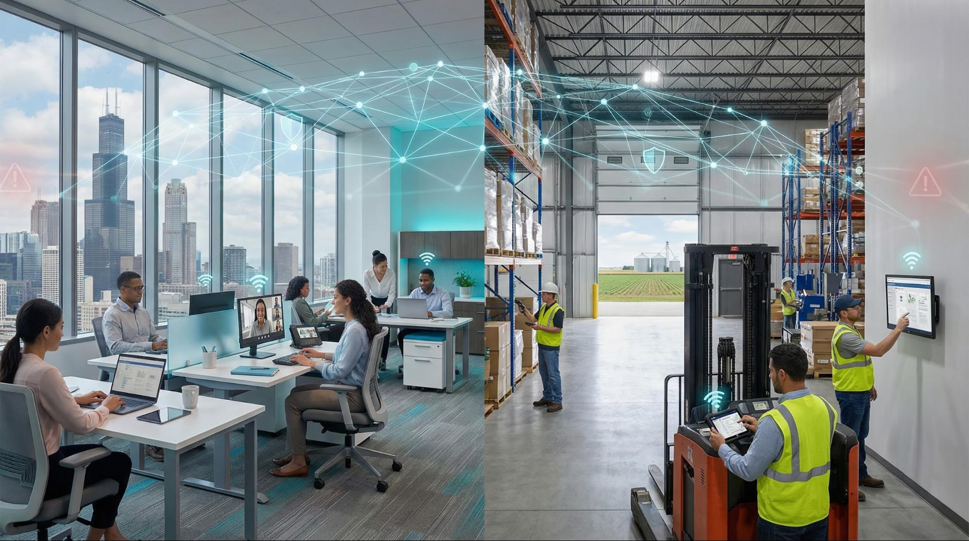 wifi and network connection in an office where people come first