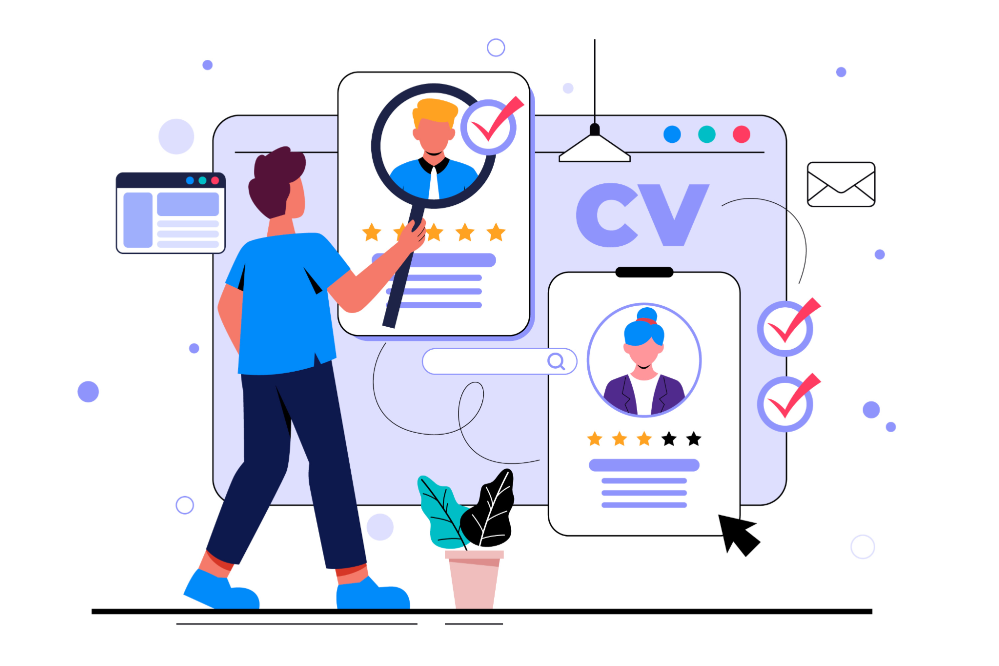 CV animation of a resume builder for hiring purposes