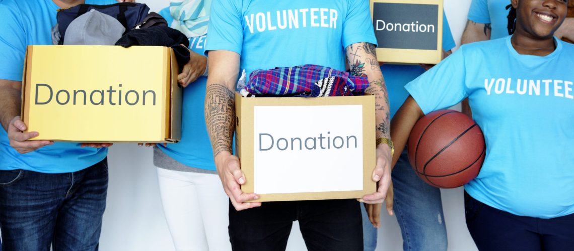 Volunteers helping out for charity