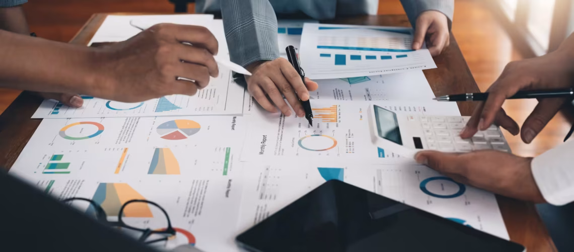 team reporting hr payroll and executives doing report analysis salary pay transparency fair pay salary