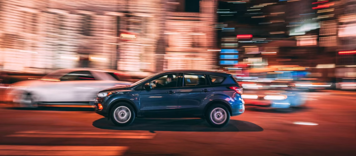 car driving fast in traffic resulting in work accidents