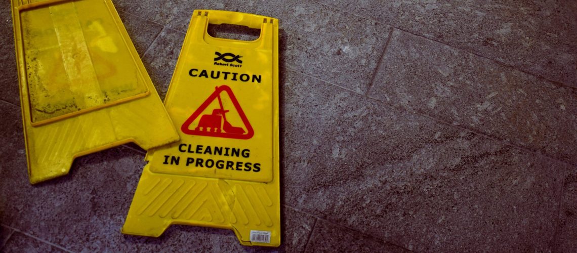 cleaning warning yellow caution safety cleaning sign in the workplace safety