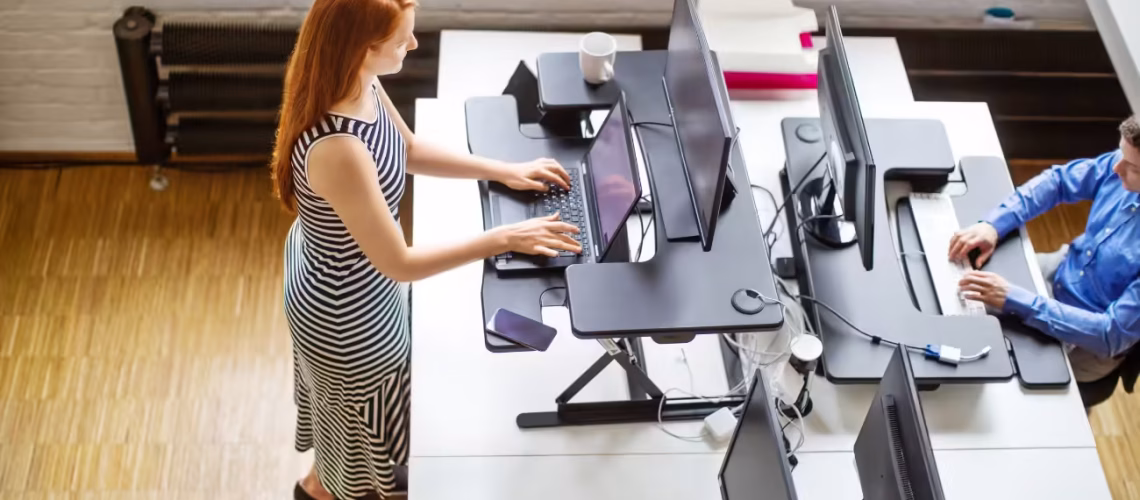 ergonomic desk workstation wellbeing wellness physical health looking after employees office desk contingent workforce remote work