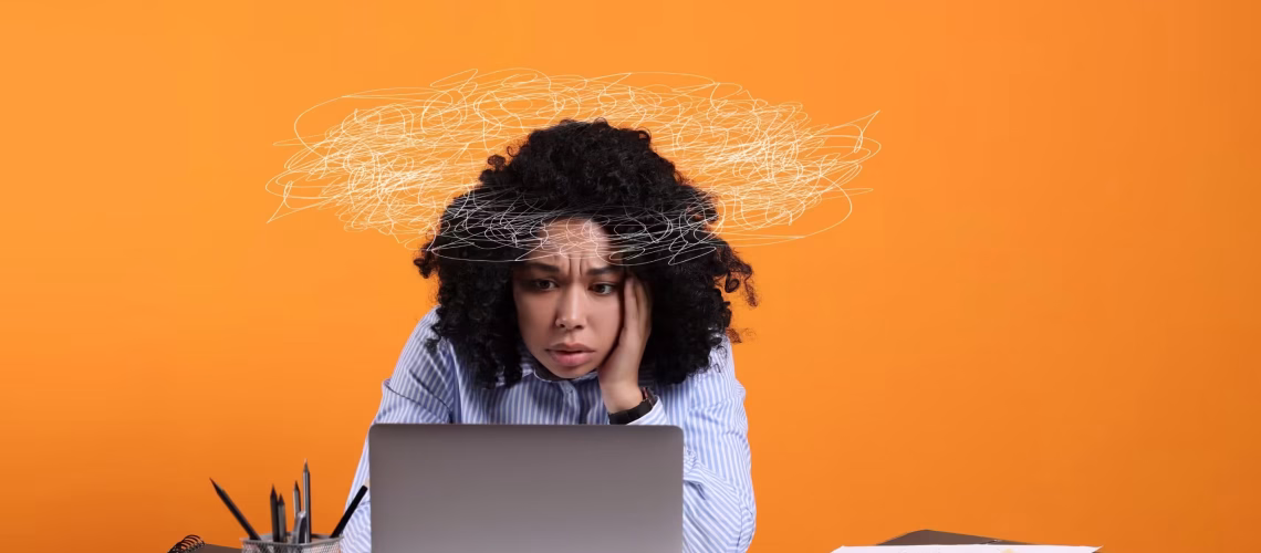 mindfulness where an employee is not in a good wellbeing space where their mental health is at risk and their thoughts are confused making communication challening