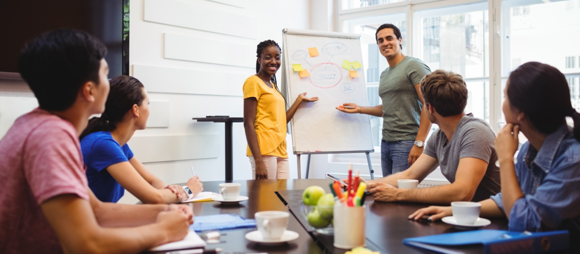 skills and team learning in a company meeting for leadership growth