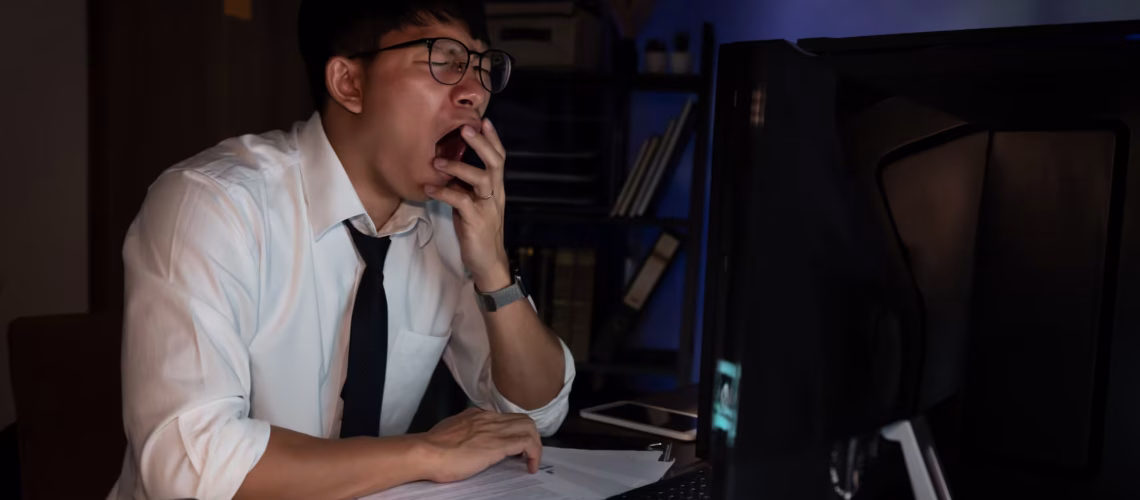 working late wellness performance burnout tired stress