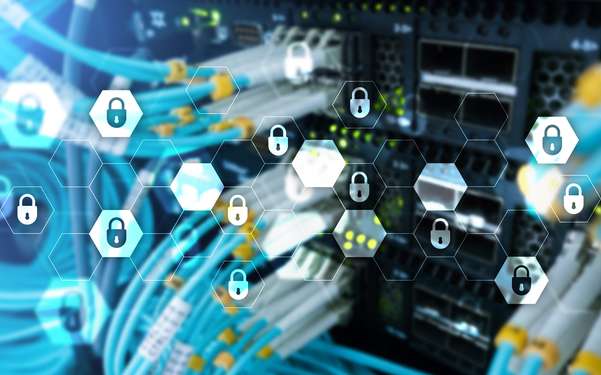 cybersecurity and data storage safe and guarded by security software tools and used as applications for hr tech